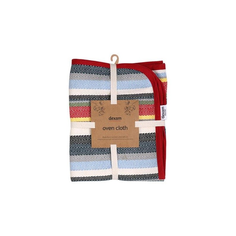 Striped Recycled Cotton Heavy Duty Oven Cloth - Red