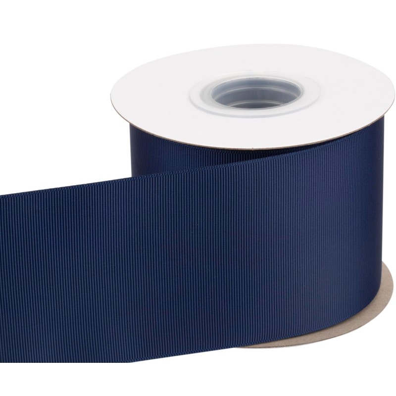 Tekdeere 3 inch Solid Navy Grosgrain Ribbon 25 Yards, Perfect