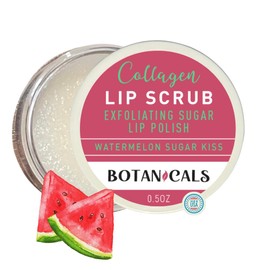 Botanicals Lip Exfoliator Scrub and Moisturizer – Watermelon Sugar Kiss Fruit Flavor, Sugar Lip Scrub for Dark Lips, Dryness, and Overnight Hydration – For Men & Women, Made in the USA