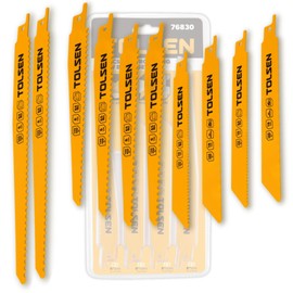 Tolsen 76830 10Pc Reciprocating Saw Blade Set - Premium Blades for Wood and Metal Cutting - Durable, Long Lasting, High-Performance Blade Set