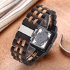 Dentily Exquisite Square Hollowed Out Quart Mens Wooden Watches Transparent