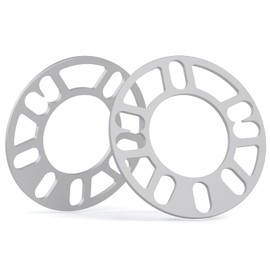 dynofit Espaciadores universales de rueda de 5 mm para 98-120 pernos múltiples, paquete de 2 espaciadores de cuñas de aluminio fino para 4 lengüetas y 5 ruedas/llantas