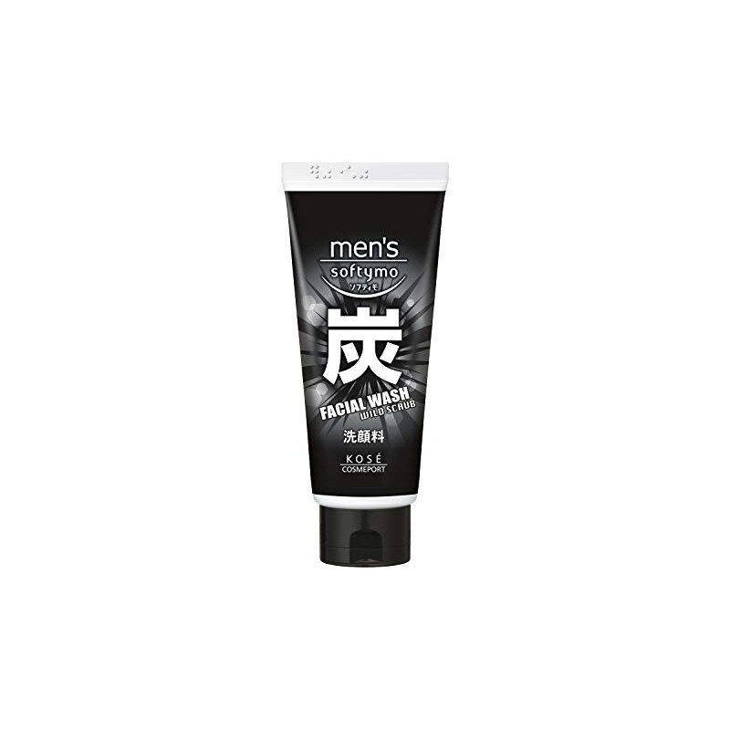 KOSE Men's Softimo Facial Wash (Charcoal) 4.6 oz (130 g)