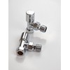 Greenedhouse Malmo Chrome Angled Towel Rail Valve. 15mm /1/2'' Radiator
