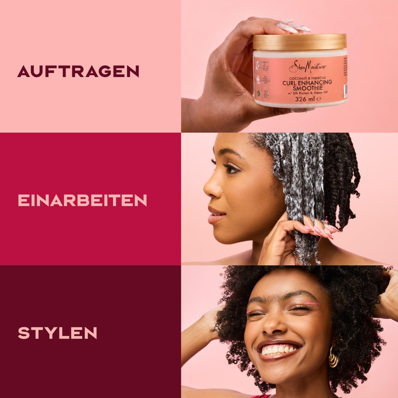 Shea moisture coconut and hibiscus curl enhancing smoothie, 355 ml.