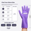 FMP Brands X-Large Purple Latex Dish Gloves, 3 Pairs, 12