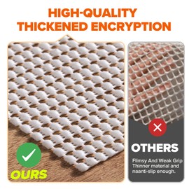 Jorvila Non Slip Rug Pad 6 Ft Round, Anti Skid Mat for Under Area Rugs, Keeps Rugs in Position and Safe, Thick Cushioned Carpet Pad for Hardwood Floors Protection