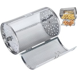 Rotisserie Basket,Air Fryer Oven Cages, 360 Degree Rotatable Heating Stainless Steel Oven Racks Oven Basket, Roaster Drum Oven for Rotisserie, Baking Nuts, Coffee Beans, Flower, Tea, BBQ Roaster Tool