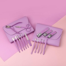 Wrixty 16 Pcs Manicure Set Stainless Steel Nail Clippers, Beauty Tool Portable Set Professional Grooming Kits Nail clippers Tools, Portable Travel Pack for Men and Women (Multi Color)