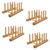 efbock Plate Rack Holder for Kitchen Cabinets Bamboo Wood Chopping