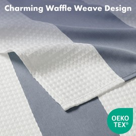 Madison Park Spa Waffle Shower Curtain Pieced Fabric Extra Long Premium Spa Quality Modern Shower Curtains for Bathroom, Tall 72x84, Indigo Blue