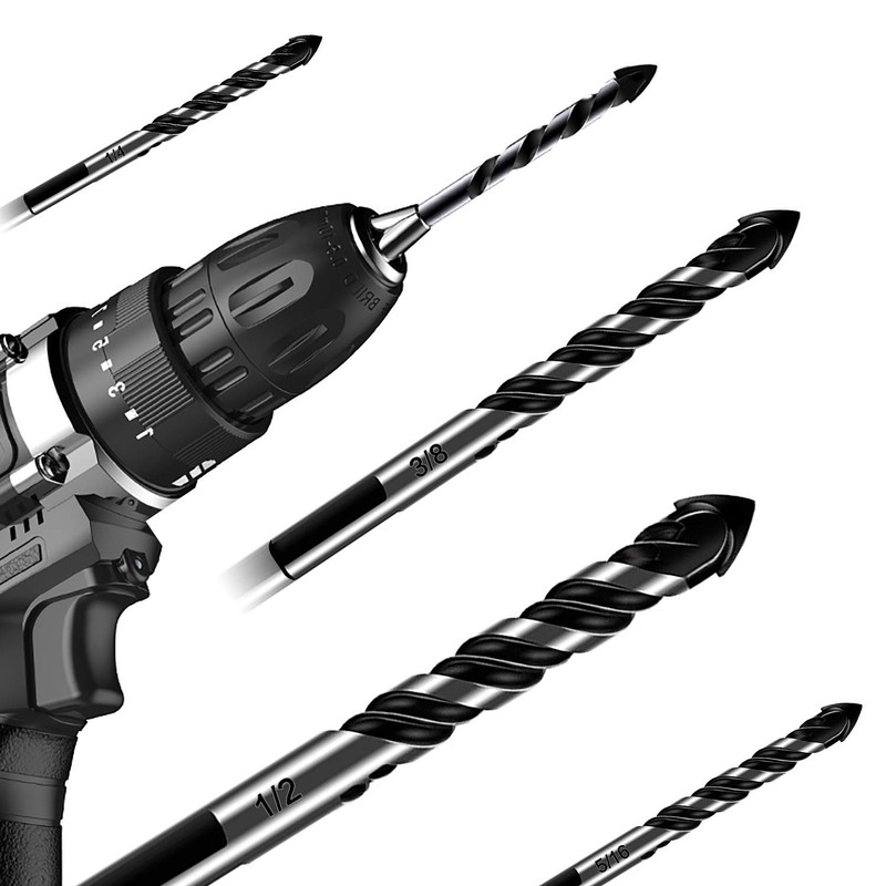 10-Piece 3/16" Masonry Drill Bits for Tile Glass Ceramic Wall