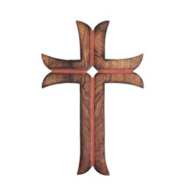 Ajuny Hand Made Solid Olive Wood Cross | Wall Hanging Art Décor | Simple, Straight Wooden Cross for Church, Spiritual and Religious Use | Ideal for Wall or Table Display 15 x 10 inch