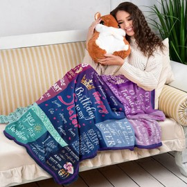 Wisegem Sister Birthday Gift Ideas - Birthday Gifts for Sister Blanket 60"x50" - Funny Sister Birthday Gifts from Sister - Happy Birthday Gift for Women Sisters - Sister Presents for Birthday Unique