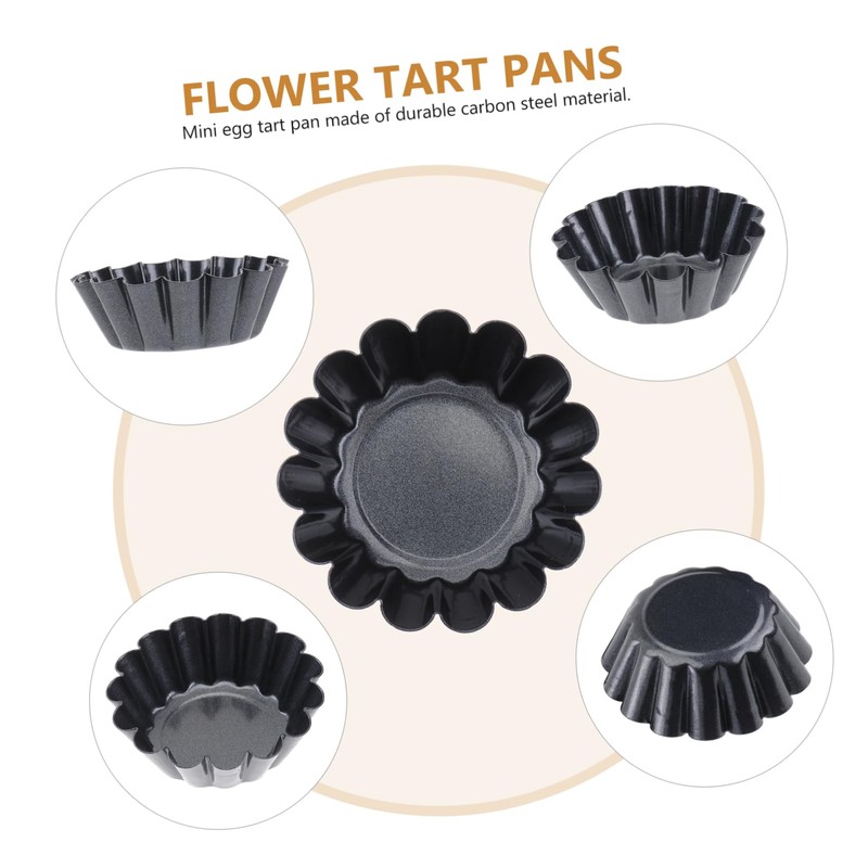 iplusmile 12pcs Non Stick Carbon Steel Mini Tart Molds for