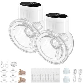 TOCOZOC Extractor de Leche Electrico, Extractor De Leche Recargable Manos Libres, Pantalla LCD, 4 Modos, 12 Niveles de Ajuste, Extractores de Leche Portátiles Silenciosos, Poco Ruidosos e Indoloros(2pcs)