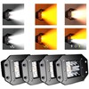 ASLONG 4PCS 5Inch LED Flush Mount 6 Modes Amber/White Flasing