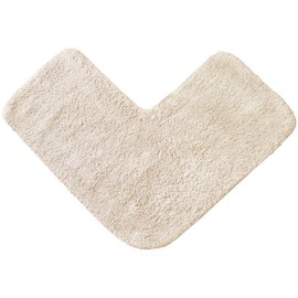 Allure Corner Shower Mat – 100% Cotton L-Shaped Bath Mat Supersoft & Absorbent (Stone)