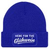 MoonWorks® Men's Knitted Beanie Hat with Patch Saying "Glühwein" Funny