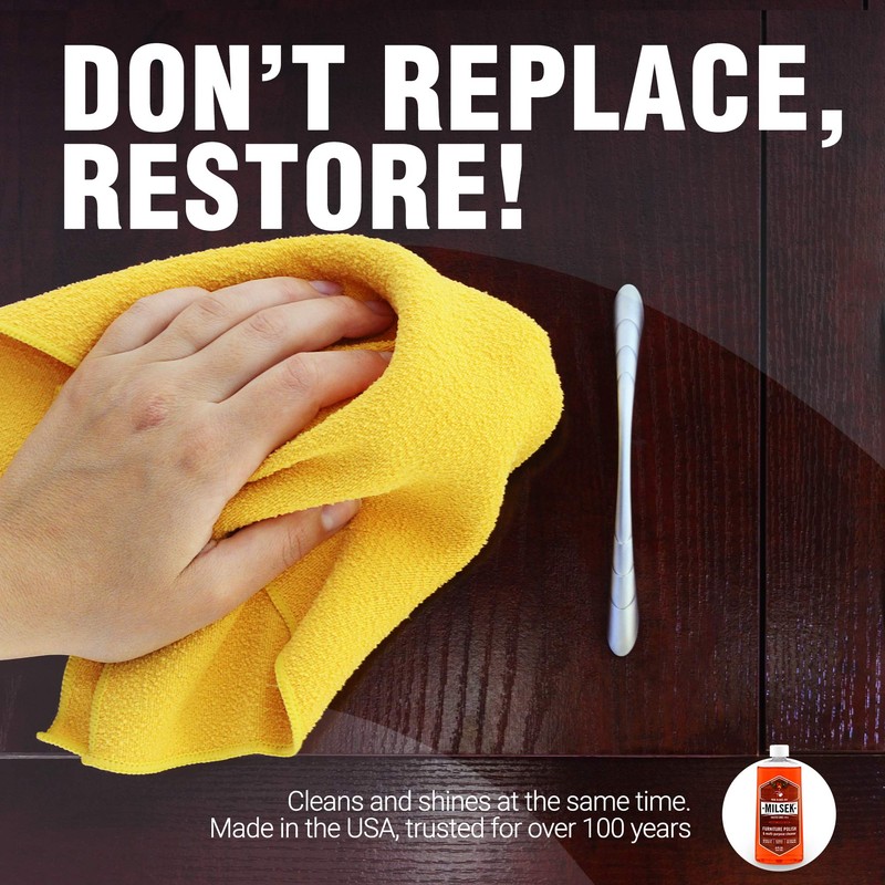 Milsek Furniture Polish and Wood Cleaner with Cinnamon Raspberry Scent