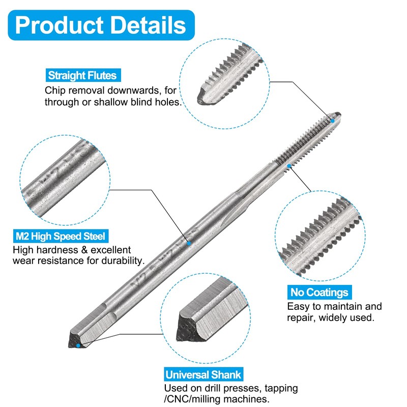 sourcing map Tap and Drill Bit Set, 1pcs M2.5 x