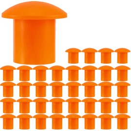 HAKZEON 30 PCS Plastic Rebar Caps, Rebar Mushroom Cap, Safe Cap for Rebar, Protective Caps for Construction Industry Fits Rebar Stake Size 10-30MM, Orange