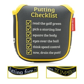 Funny Golf Fore Dummies Checklist Headcovers for Blade Putters Headcovers, Great Golfer Golf Gifts for Dad, Men, and Women (Mallet Putter)