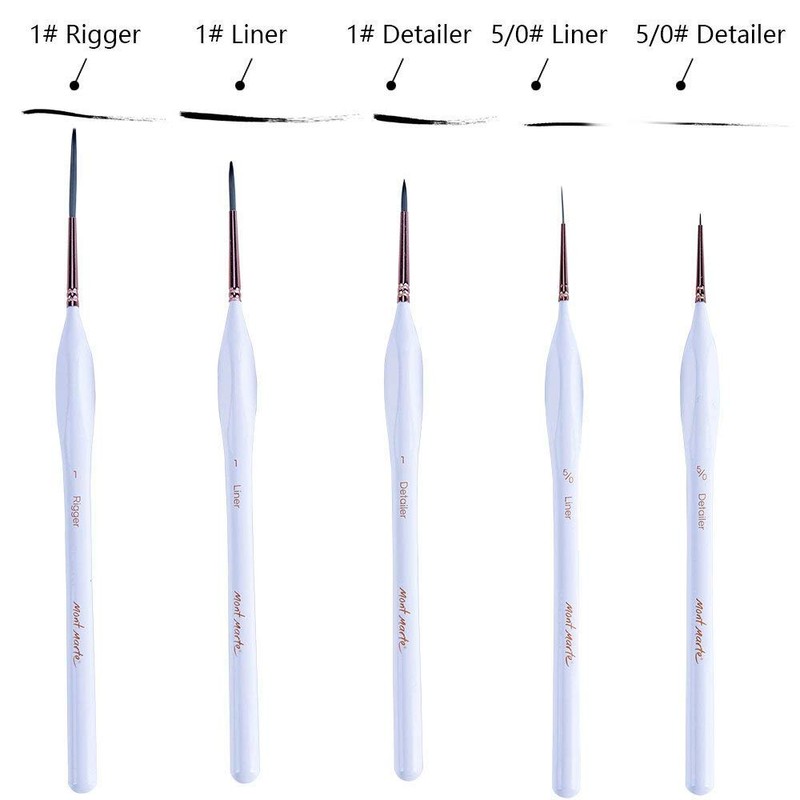 MONT MARTE Detail & Liner Brush Set, Wood, Standard, L