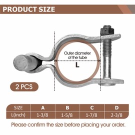 Chain Link Fence Gate Post Hinges - Heavy Duty Galvanized Steel, Corrosion-Resistant Outdoor Gate Hardware with Bolt & Nut, 1Pack (1-7/8")