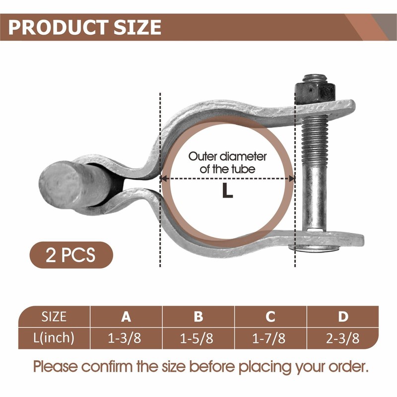 Chain Link Fence Gate Post Hinges - Heavy Duty Galvanized