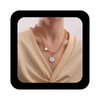 Enautoabs Plated Chunky Chain Necklace Gold Round Shell Coin Disc