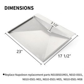 Beurbcikue N010-0501-M01, N010-0501-M05, N010-0501-M08 Drip Pan for Napoleon 485 Grill Grease Tray for Napoleon Legend BBQ Parts Replacement Napoleon LEX 485 485RB 485RSB 485RSIB 485SIB