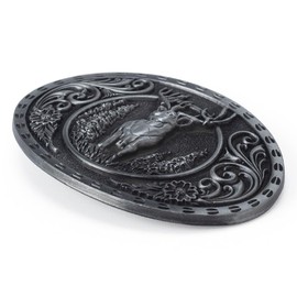 Fachoice Wildlife Deer Belt Buckle for Men Oval Forest Deer Elk Celtic Floral Men’s Deer Animal Western Cowboy Belt Buckle (Silver)