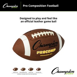Champion Sports CF200 Intermediate Size Composite Football, Brown