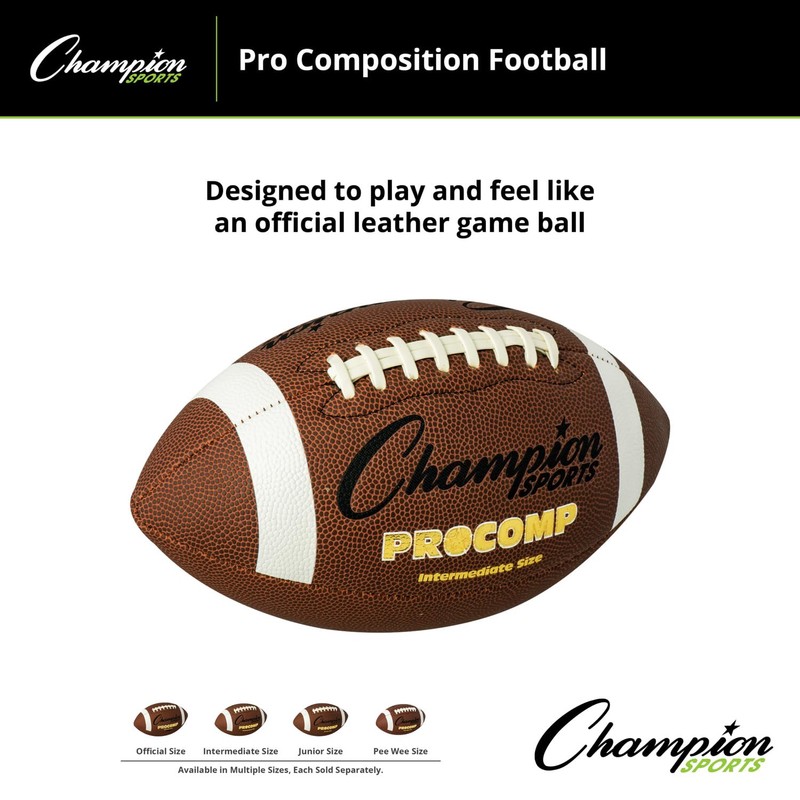 Champion Sports CF200 Intermediate Size Composite Football, Brown