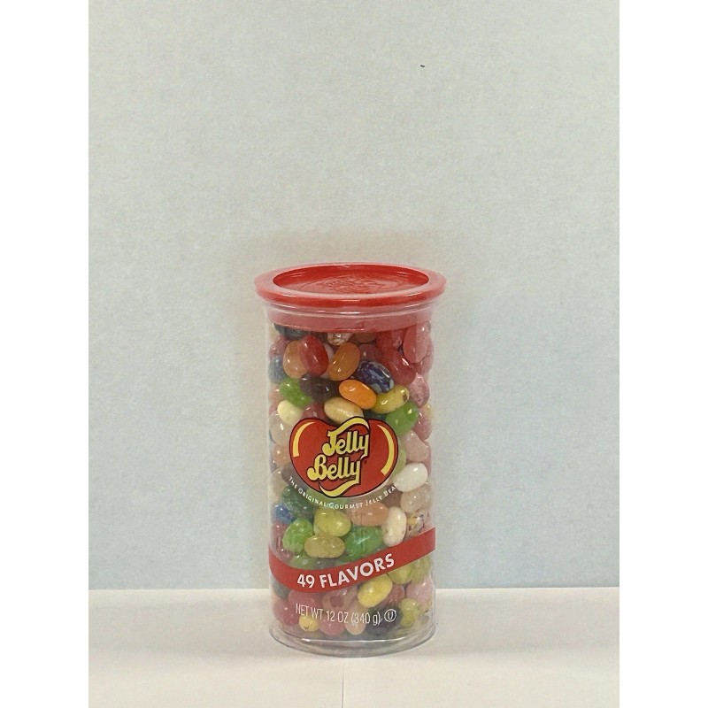 Jelly Belly 49 Flavor Clear Plastic Can Jelly Beans -