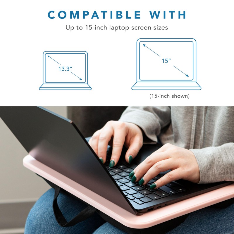 LapGear Compact Lap Desk - Rose Quartz - Fits Up