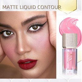 Prreal Soft Cream Liquid Blush, Blush Makeup Matte Beauty Blush for Eyes, Lip, Cheek with Cushion Applicator, Natural Look High-Pigmented Blush, Long-lasting Face Blush for Blush Makeup (Foggy Pink)