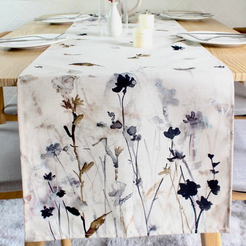 LOZULO Herbs Wild Flowers Table Runner Modern Spring Decoration Table