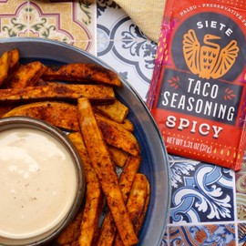 Siete Spicy Taco Seasoning Mix | Gluten Free | Vegan | Paleo | Preservative Free | Whole 30 Approved (6 Packets) 42 Servings