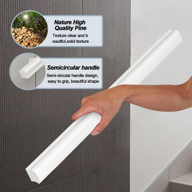 Wooden Handrails, 1-14ft Non-Slip Staircase Handrail,Wall Mounted Barrier-Free Staircase Grab