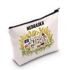 NE Nebraska Travel Gift Nebraska State Map Cosmetic Bag Nebraska