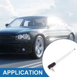 A ABSOPRO Telescopic Antenna 25 cm 4 Sections 3.5 mm Audio Socket FM Radio TV Silver Tone