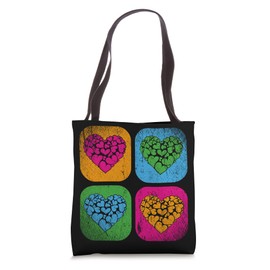Pop Art Heart Shape Love Elegant Colorful Heart Tote Bag