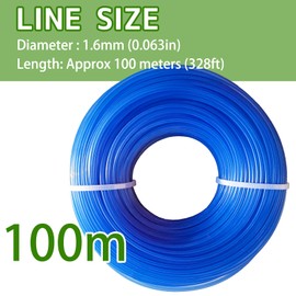 DY.2ten Nylon Strimmer Wire, 0.063in x 328ft Long Heavy Duty Trimmer Line, Universal Replacement Round Grass Strimmer String Line for Garden Grass Petrol Strimmer Strimmers Electric, Blue