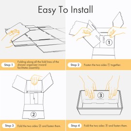 Amazer 6 Pcs Drawer Organizers Set, Sturdy Plastic Desk Drawers Organizer and Storage, 3 Sizes Makeup Drawer Organizer for Bathroom, Versatile Drawer Dividers Trays for Office Kitchen, Tools