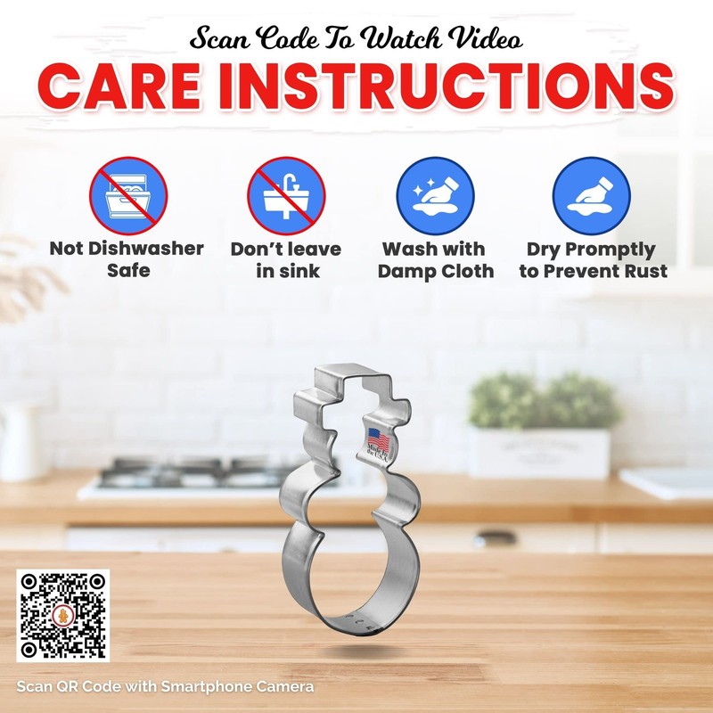 Foose Snowman Cookie Cutter 3.5 Inch –Tin Plated Steel Cookie