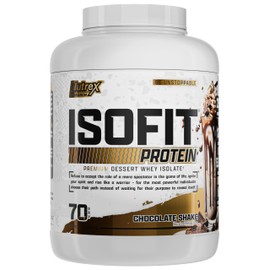 Nutrex Research IsoFit Whey Protein Powder Instantized 100% Whey Protein Isolate (Chocolate Shake, 70 Servings)