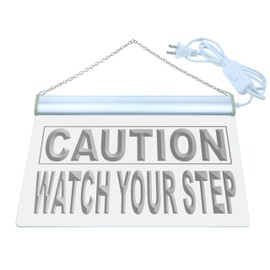 ADVPRO Caution Watch Your Step LED Neon Sign Orange 12" x 8.5" st4s32-m635-o