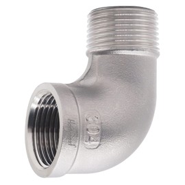 Horiznext stainless steel NPT 3/4 elbow fitting 90 degree with both male and female thread connecting water pipe air hose pvc tube cast coupling (1 pc)